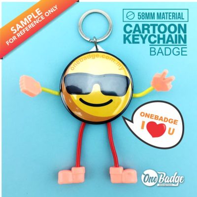 Cartoon KeyChain Button Badge 58mm - Custom Design & Print | Supplier ...