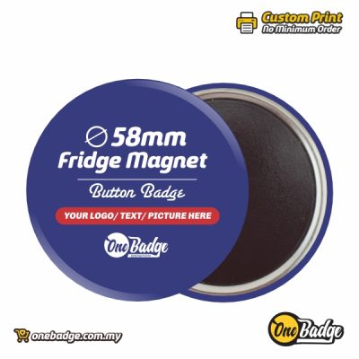 Black Soft Fridge Magnet 58mm Custom Print 1