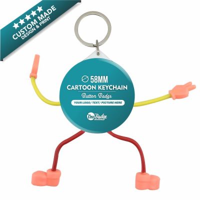Custom Design & Print Button Badge – Cartoon Keychain
