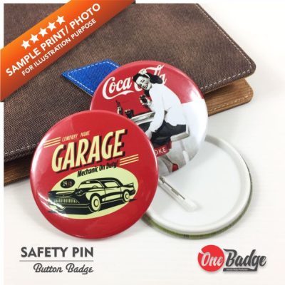 75mm Diameter Button Badge Safety Pin- Custom Design & Print | Supplier ...