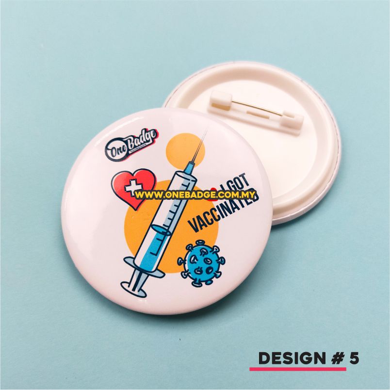 Vaccinated Button Badge design#5