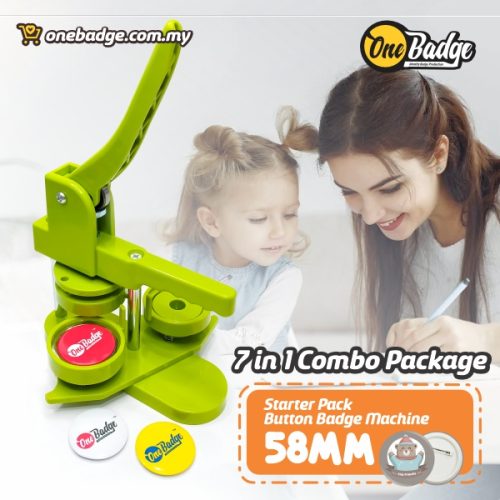 Maika Green Button Badge Machine with 44mm/58mm Mould ( 7 in 1 Package ...
