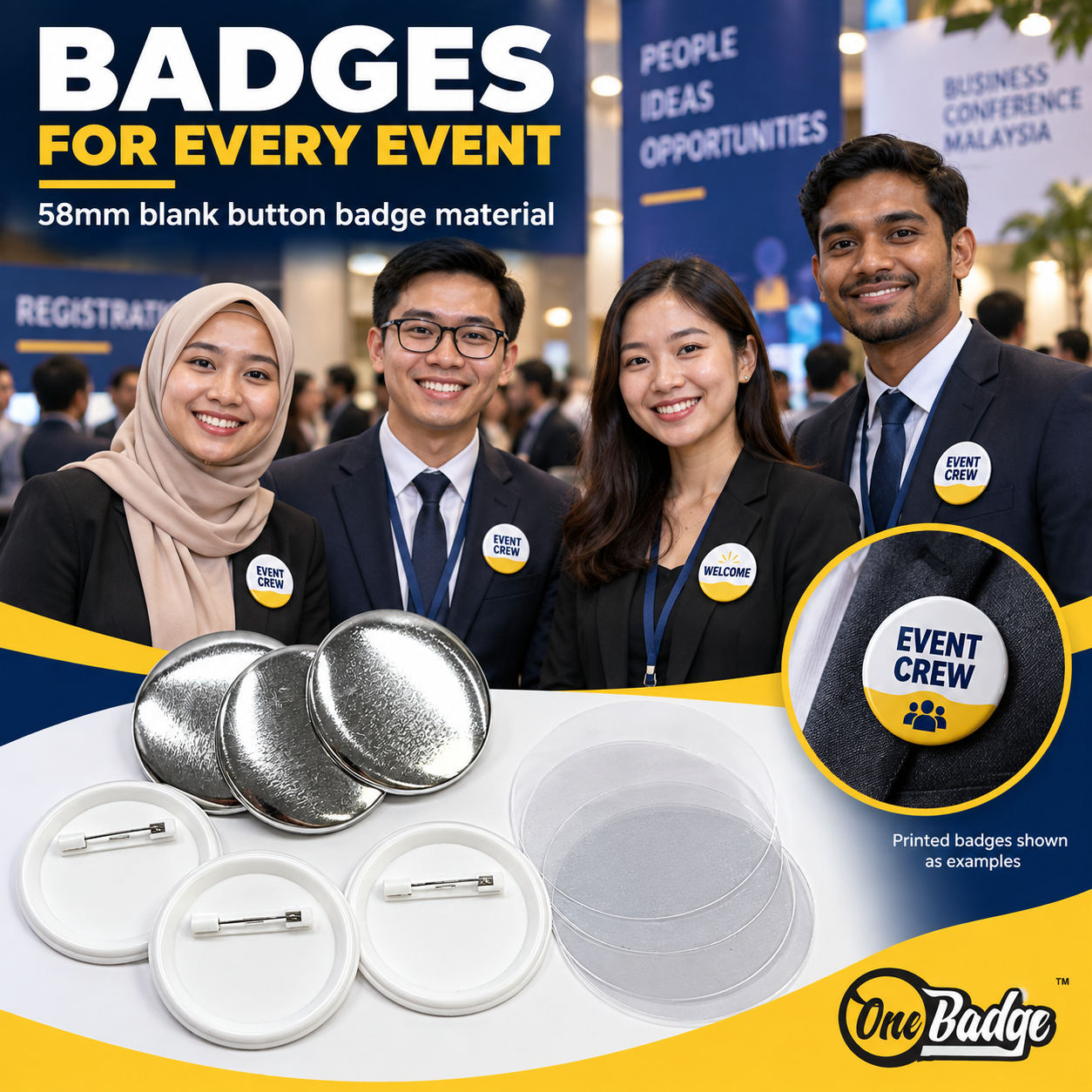 58mm Button Badge Safety Pin Material Sub 2